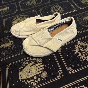 TOMS Beige Canvas Slip-Ons